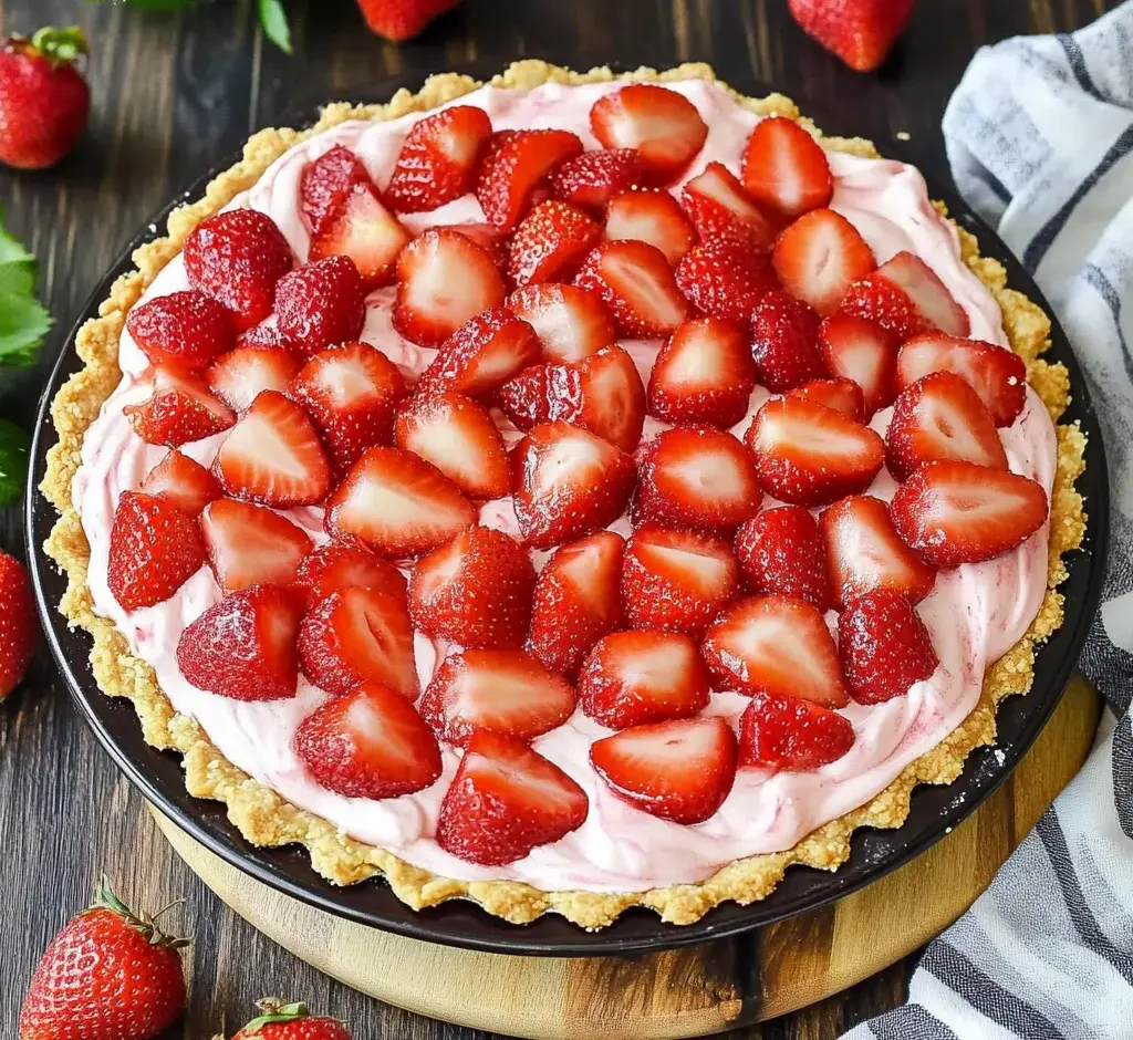 No-Bake Strawberry Cream Cheese Pie