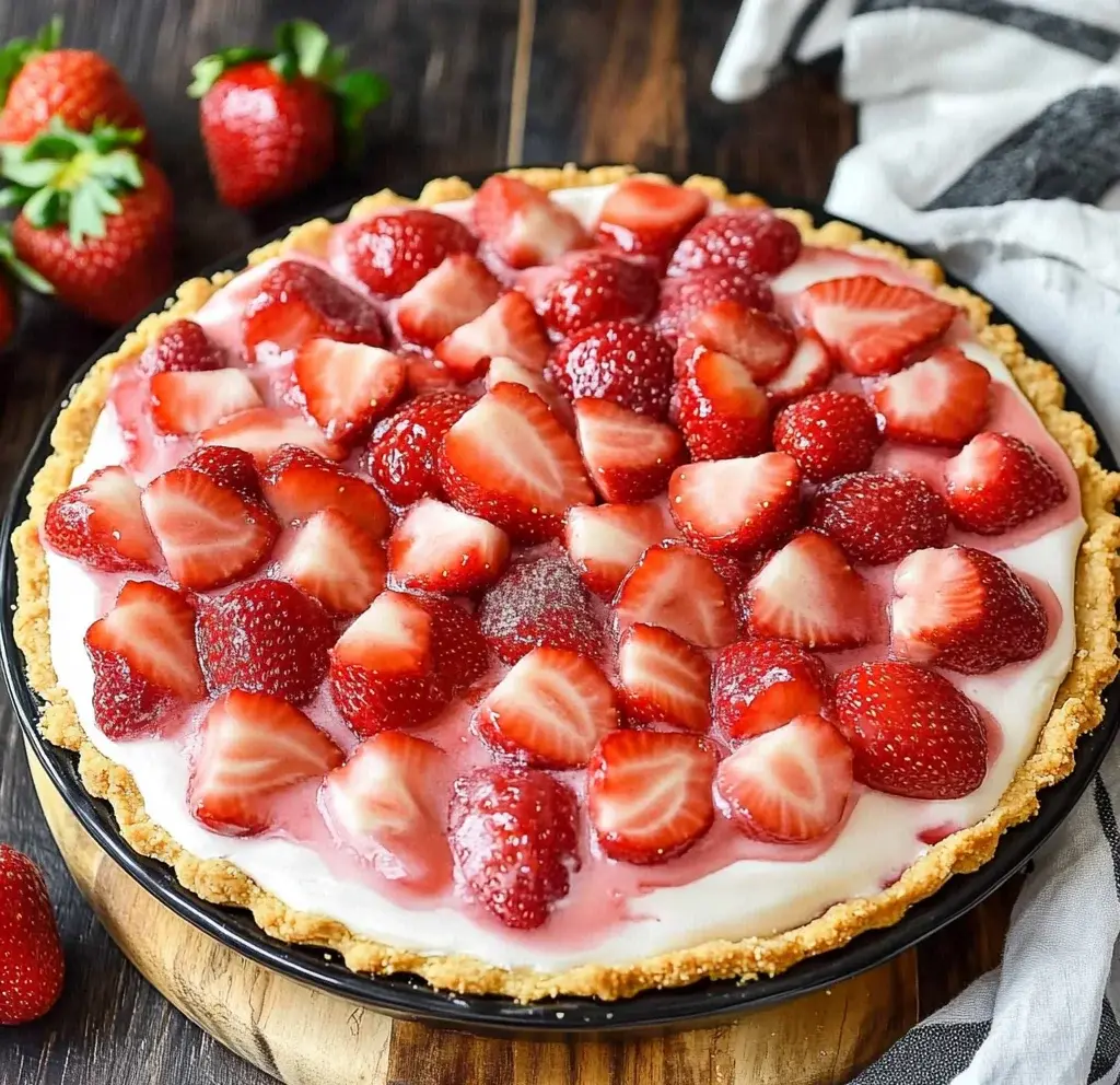 No-Bake Strawberry Cream Cheese Pie