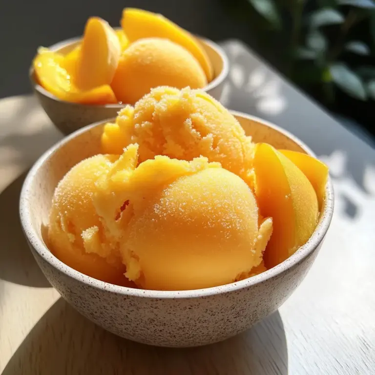 4-Ingredient Peach Sorbet
