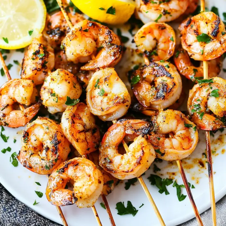 Cajun Garlic Butter Grilled Shrimp Skewers
