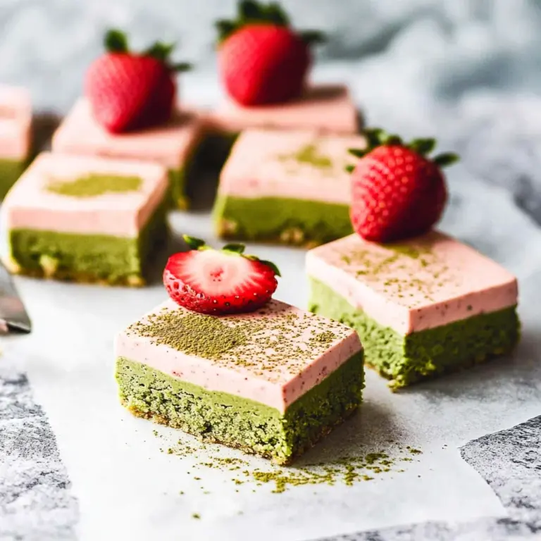 Matcha strawberry cream bars