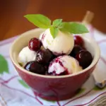 Roasted Balsamic Cherries with Vanilla Ice Cream