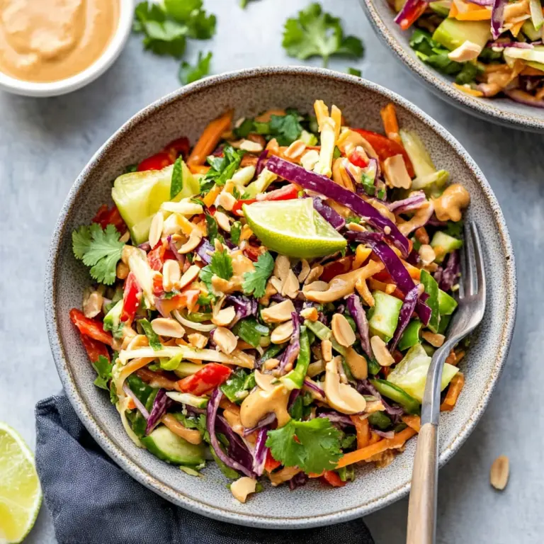 Thai Crunch Salad with Creamy Peanut Dressing