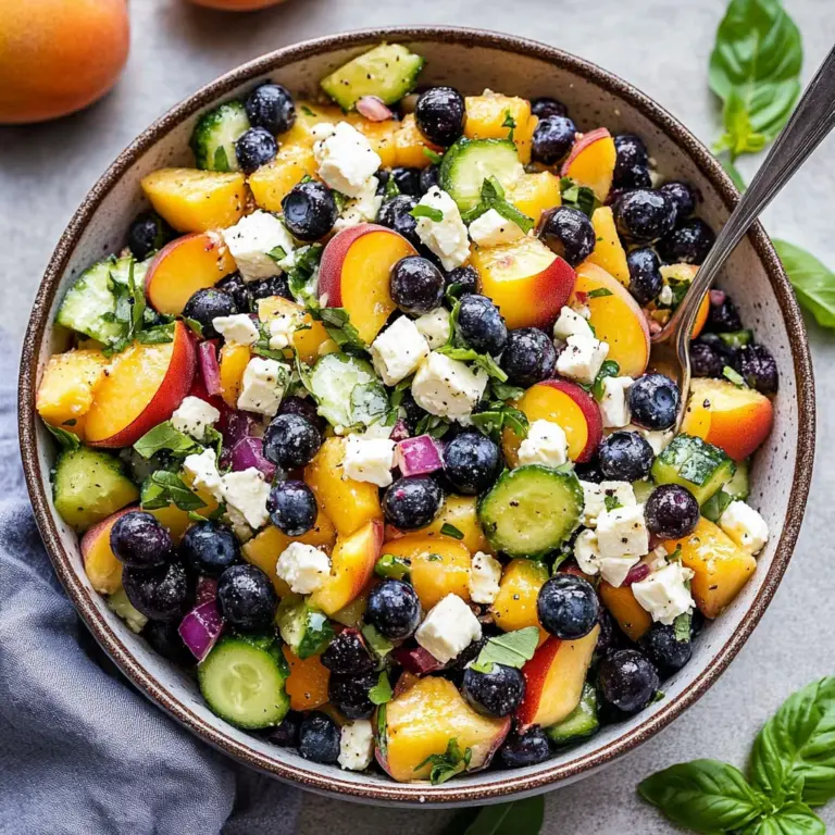 Blueberry Peach Feta Salad