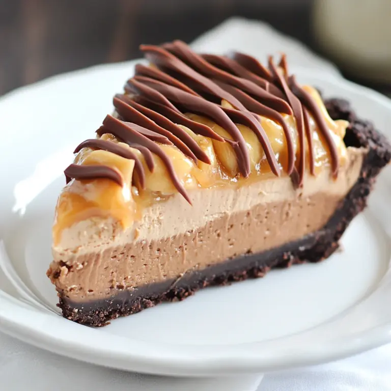 Chocolate Peanut Butter Caramel Mousse Pie
