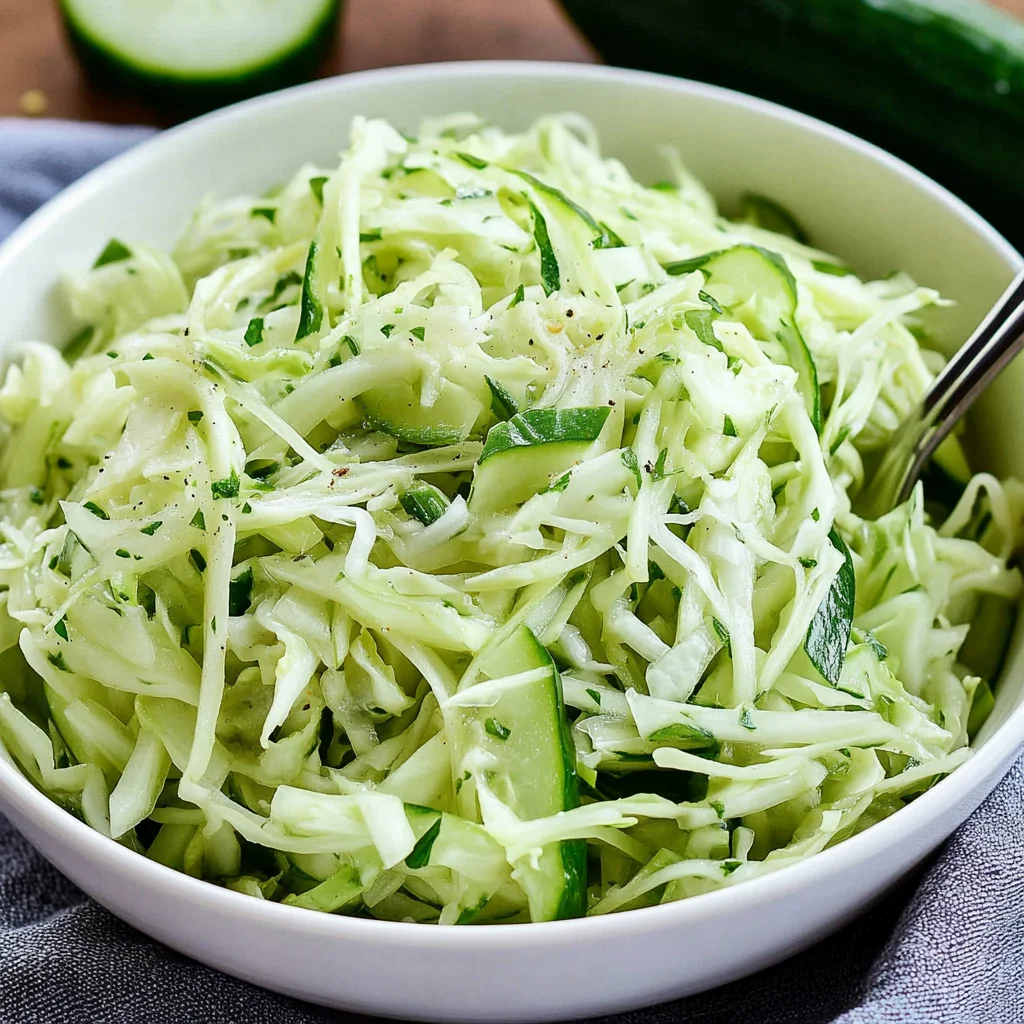 Green Cabbage Cucumber Salad