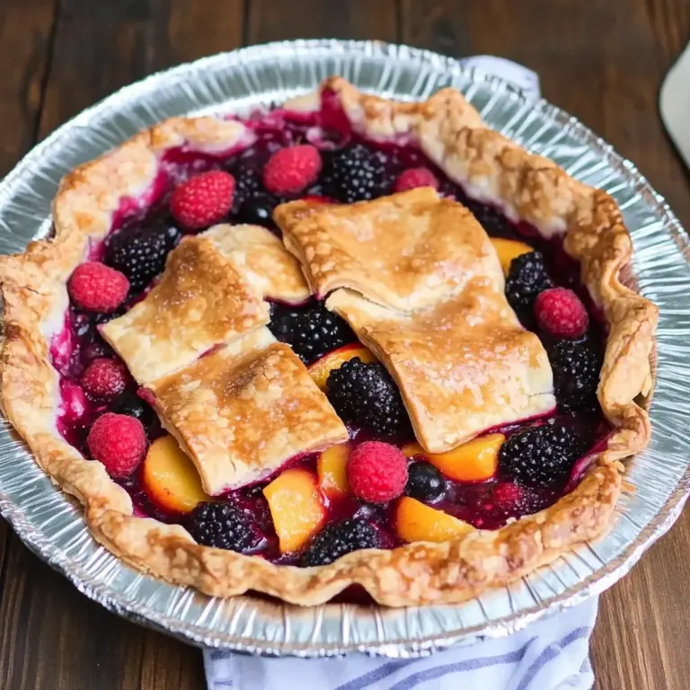 Grilled Berry Peach Pie