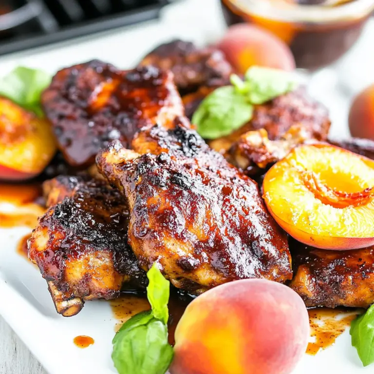 Grilled Bourbon Peach BBQ Chicken