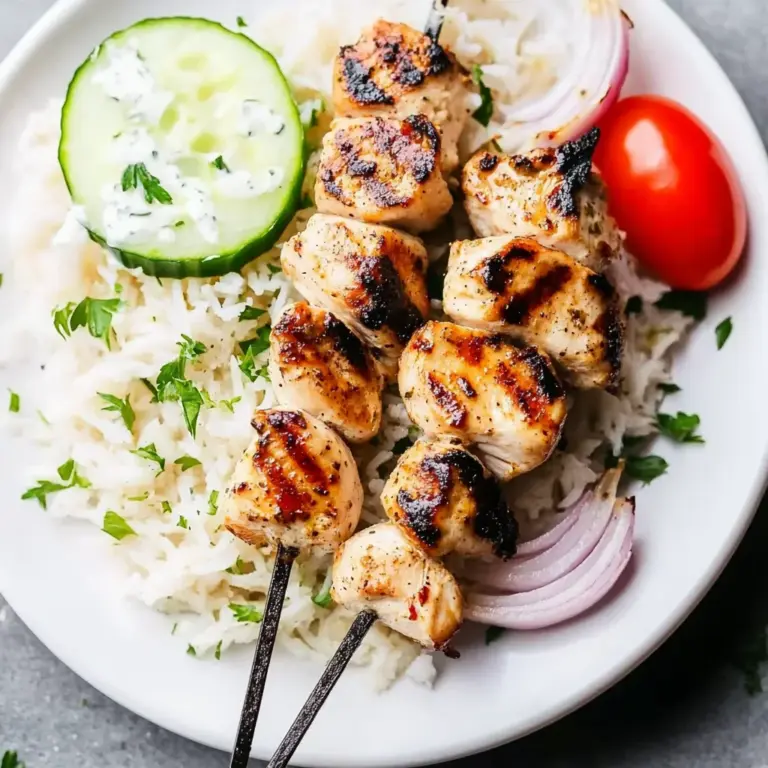 Grilled Chicken Kabobs with Cucumber Yogurt Sauce