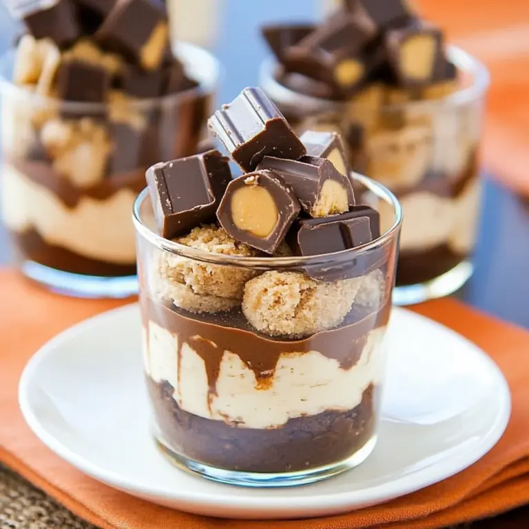 Mini Reese's Chocolate Peanut Butter Cheesecake Trifles
