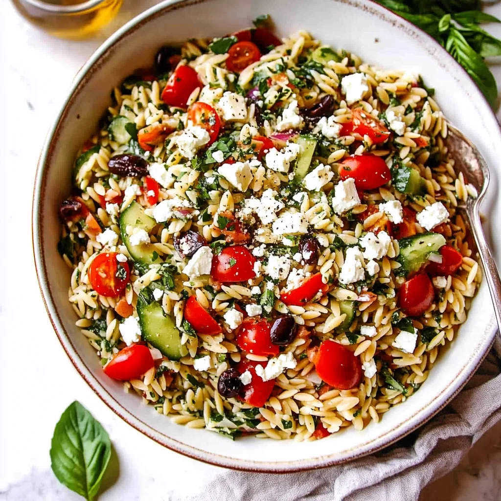 Orzo Pasta Salad Recipe with Feta