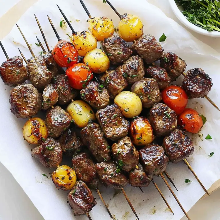 Rosemary Garlic Steak Kebabs