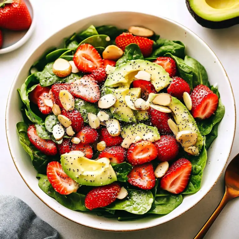 Strawberry Avocado Spinach Salad with Poppyseed Dressing