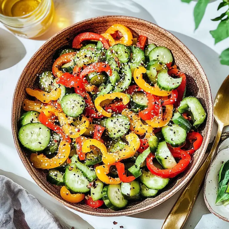 Viral TikTok Cucumber & Bell Pepper Salad