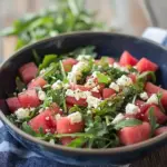Watermelon Salad with Arugula, Feta, & Fresh Herbs