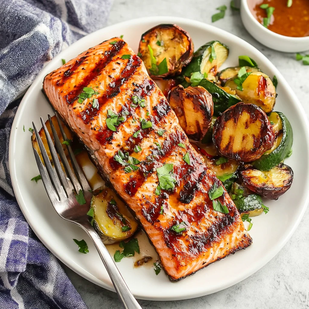 5 Ingredient Marinated Grilled Salmon