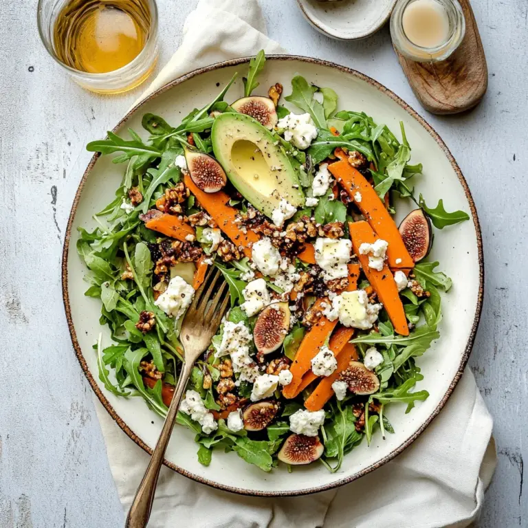 Carrot Arugula Salad with Fig, Goat Cheese & Avocado