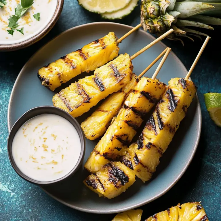 Grilled Pineapple with Coconut Vanilla Extract (Alcohol-Free) Sauce