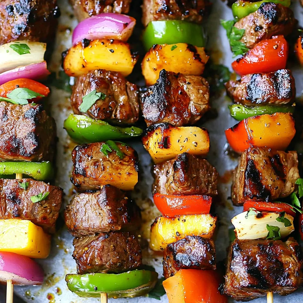 Hawaiian Steak Kabobs