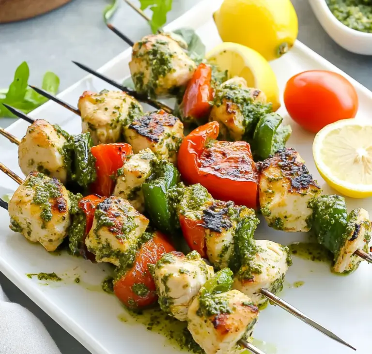 Lemon Pesto Chicken Kabobs