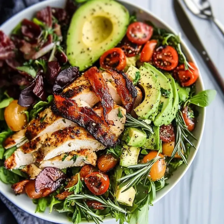 Rosemary Chicken, Turkey Bacon and Avocado Salad