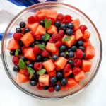Watermelon Fruit Salad with Lime Mint Dressing