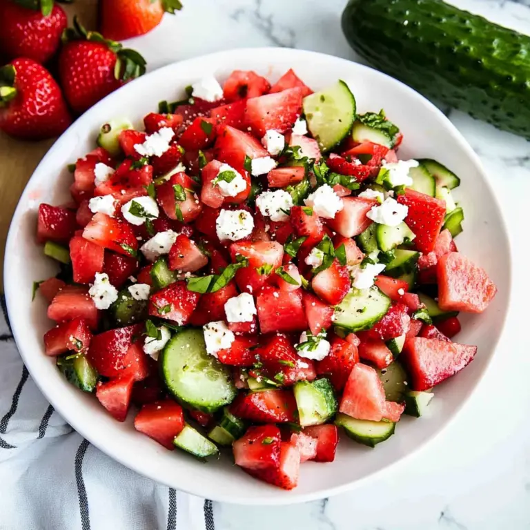 Watermelon Strawberry Cucumber Salad