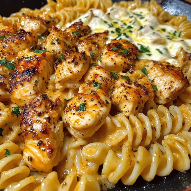 Cajun Chicken Rotini with Mozzarella Garlic Butter Sauce