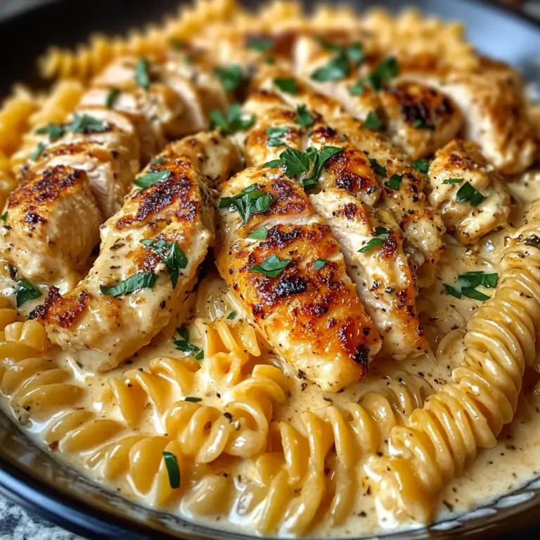 Cheesy Garlic Chicken with Twisted Pasta in Velveeta Cream Sauce