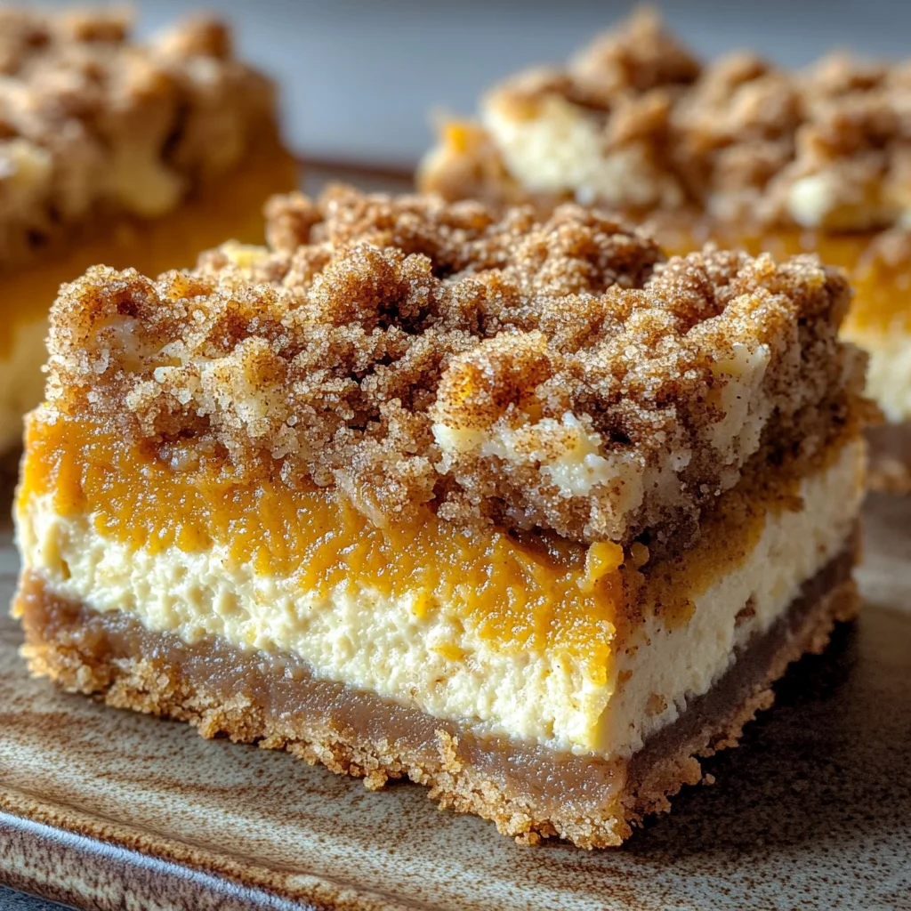 Pumpkin Cheesecake Bars with Streusel