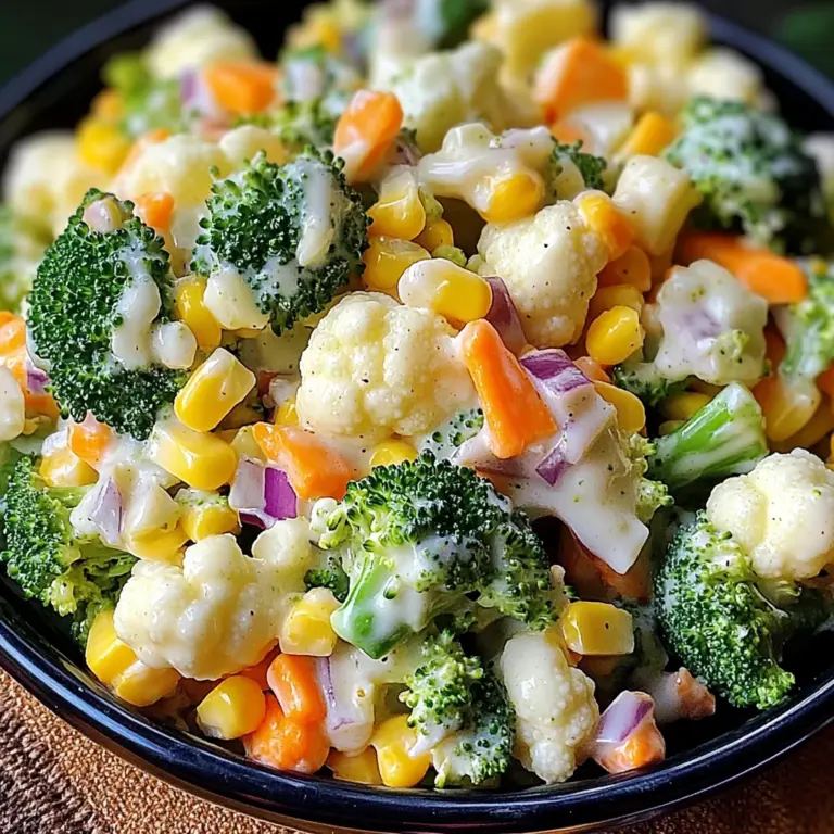 Creamy Broccoli Cauliflower Corn Salad