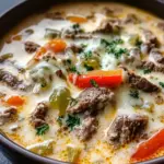 Creamy Philly Cheese Steak Soup