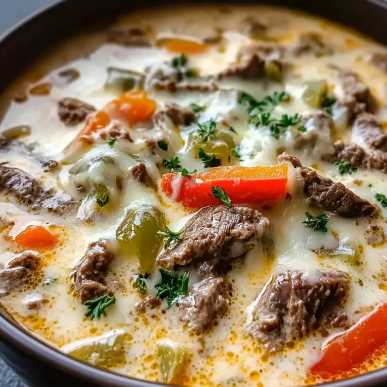 Creamy Philly Cheese Steak Soup