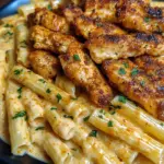 Creamy Rigatoni Alfredo with Cajun Chicken Strips