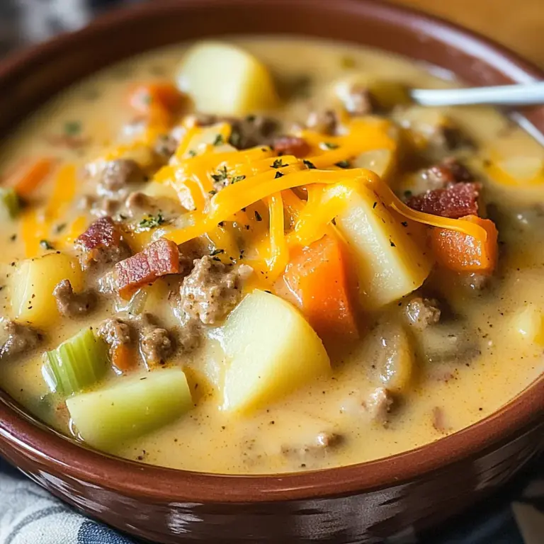 Crockpot Cheeseburger Soup