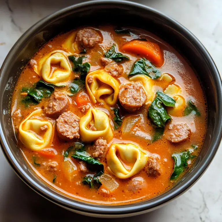 Crockpot Tortellini Soup with Sausage