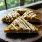 Fresh Milled Pumpkin Scones with Spiced Pumpkin Drizzle
