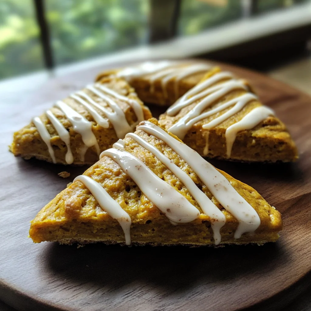 Fresh Milled Pumpkin Scones with Spiced Pumpkin Drizzle