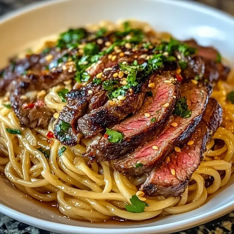 Garlic Butter Steak Lightning Noodles