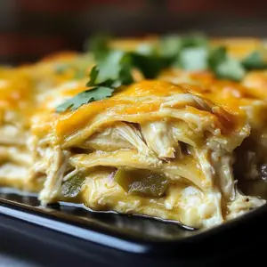 Quick and Easy Green Chile Chicken Enchilada Casserole