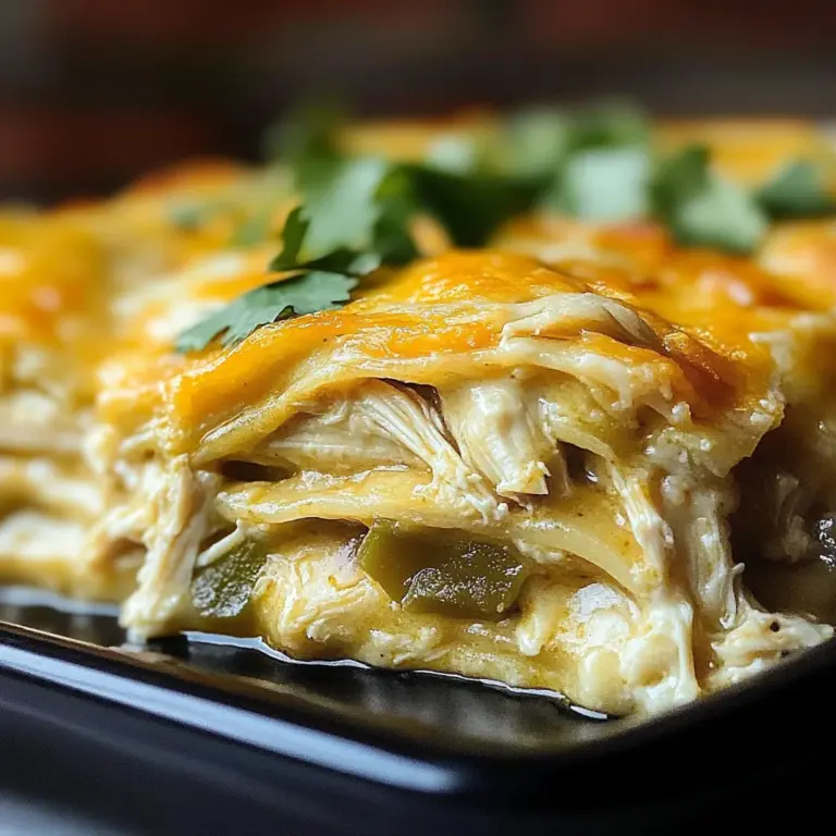 Quick and Easy Green Chile Chicken Enchilada Casserole