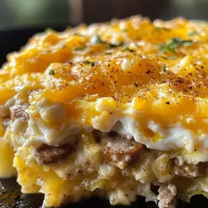 Sausage, Egg, and Cream Cheese Hashbrown Casserole