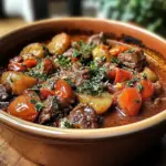 Slow-Baked Beef Casserole with Herbs and Tomatoes