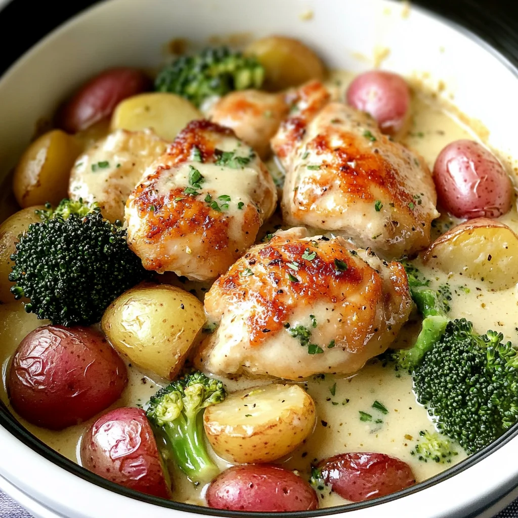 Slow Cooker Creamy Garlic Chicken And Veggies Recipe