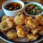 Vietnamese Style Shrimp Fritters with Nuoc Cchicken chicken ham Dipping Sauce