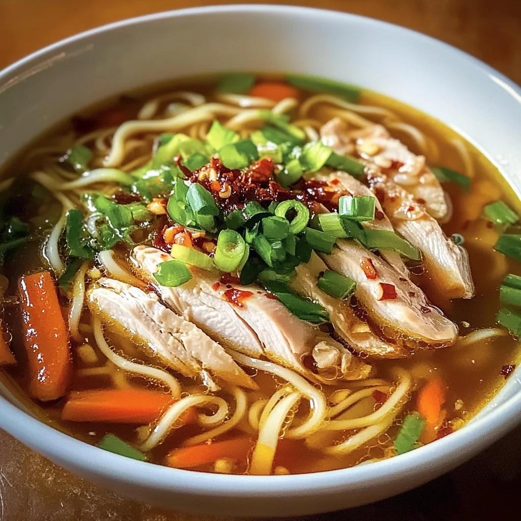 Aromatic Ginger Garlic Chicken Noodle Soup - Alrightwithme