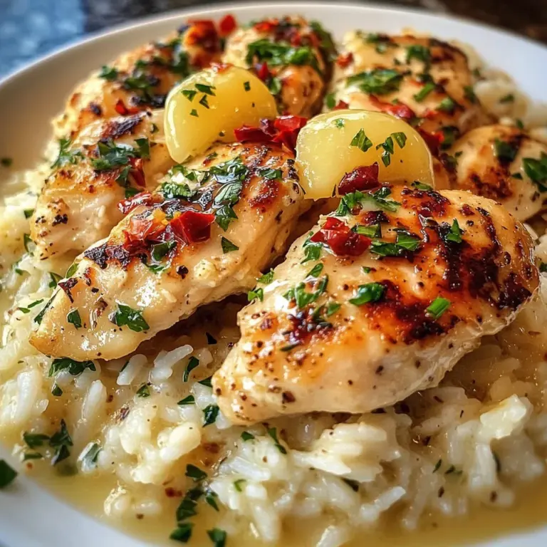 Chicken Scampi with Garlic Parmesan Rice