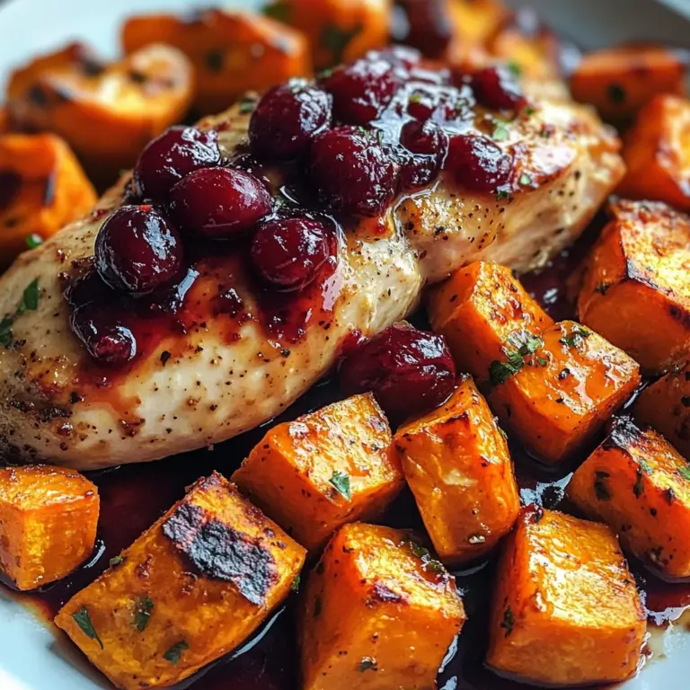 Cranberry Glazed Chicken with Carrots & Sweet Potatoes Recipe