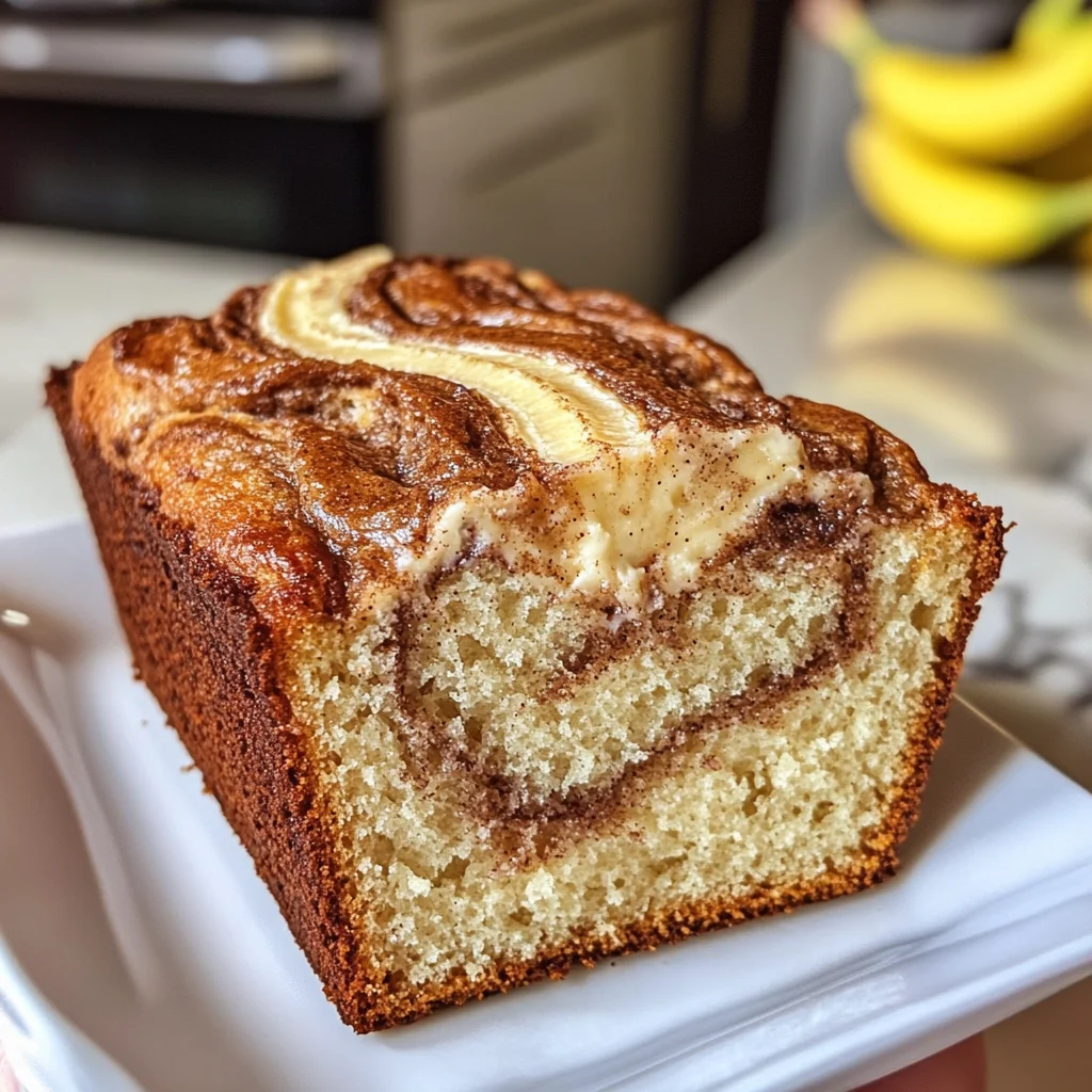 Cream Cheese Cinnamon Swirl Banana Bread
