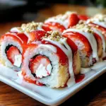 Creative & Cute Strawberry Shortcake Sushi Roll Dessert Recipe